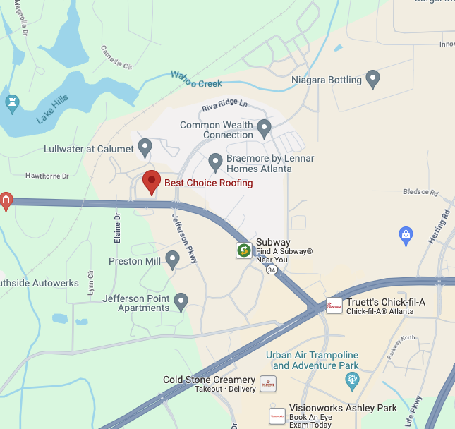 Best Choice Roofing Newnan Services Area Map